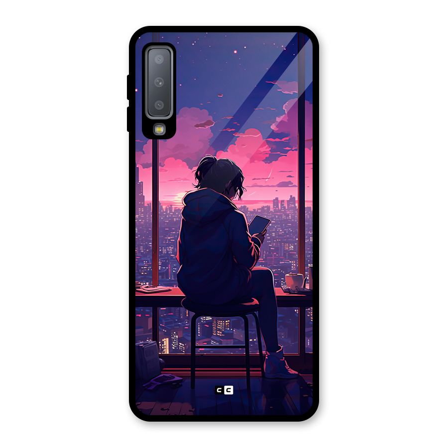 Alone Anime Glass Back Case for Galaxy A7 (2018)