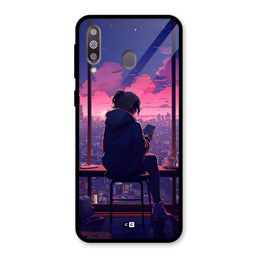 Alone Anime Glass Back Case for Galaxy M30