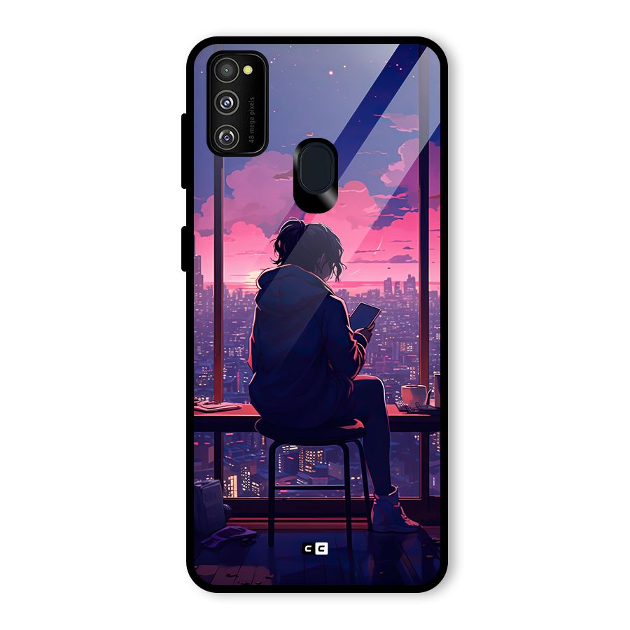 Alone Anime Glass Back Case for Galaxy M30s