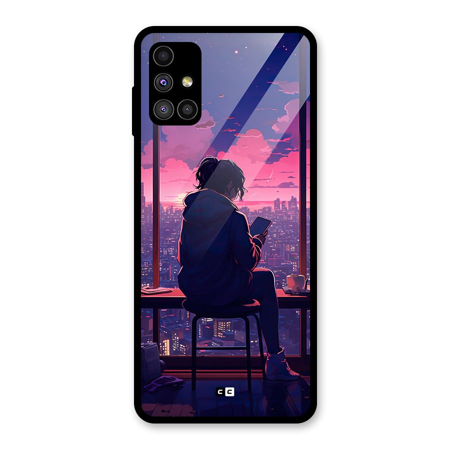 Alone Anime Glass Back Case for Galaxy M51