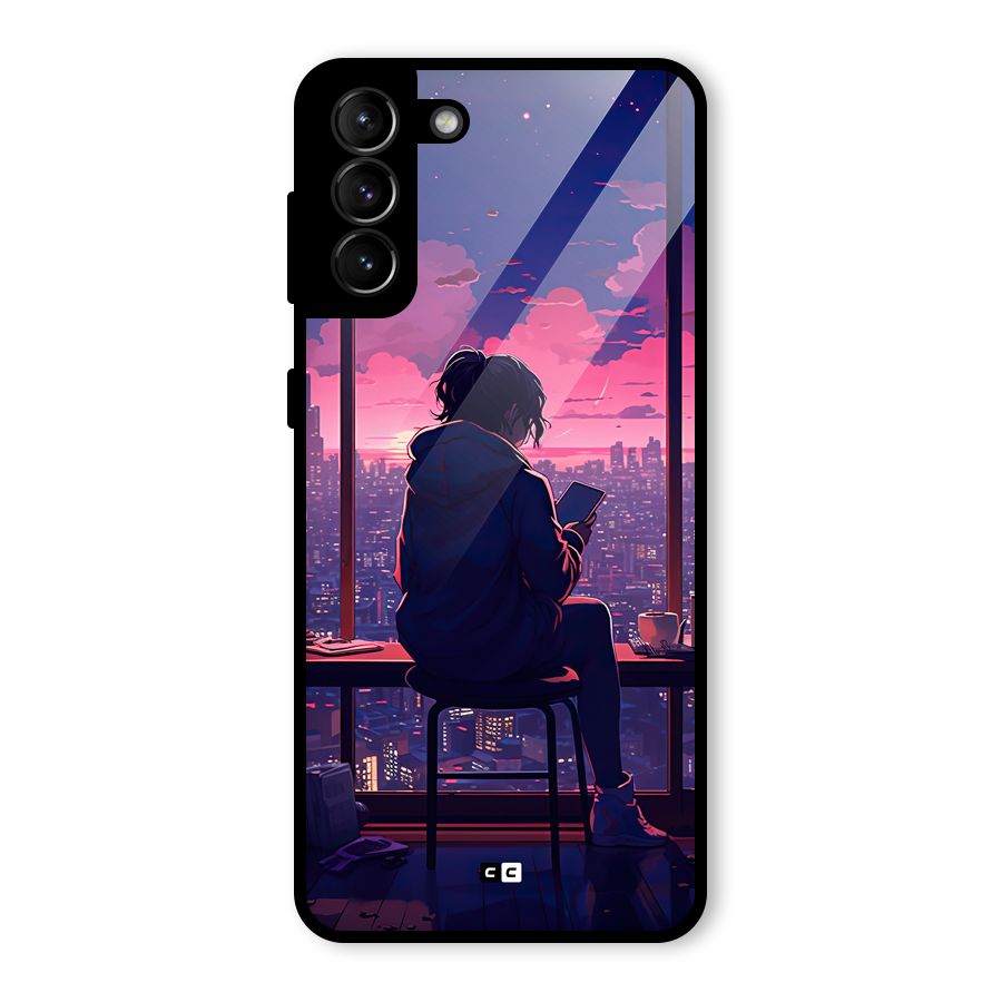 Alone Anime Glass Back Case for Galaxy S21 Plus