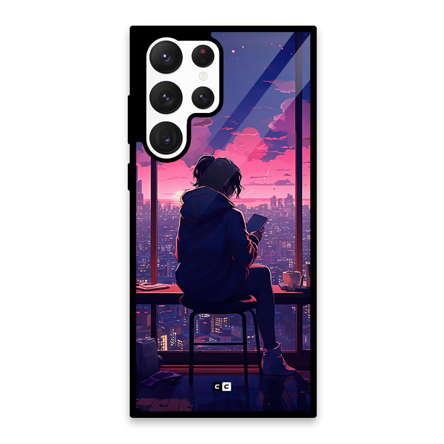Alone Anime Glass Back Case for Galaxy S22 Ultra 5G