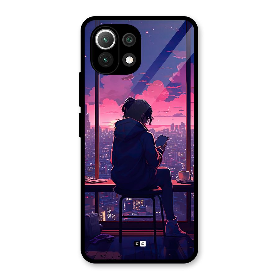 Alone Anime Glass Back Case for Mi 11 Lite
