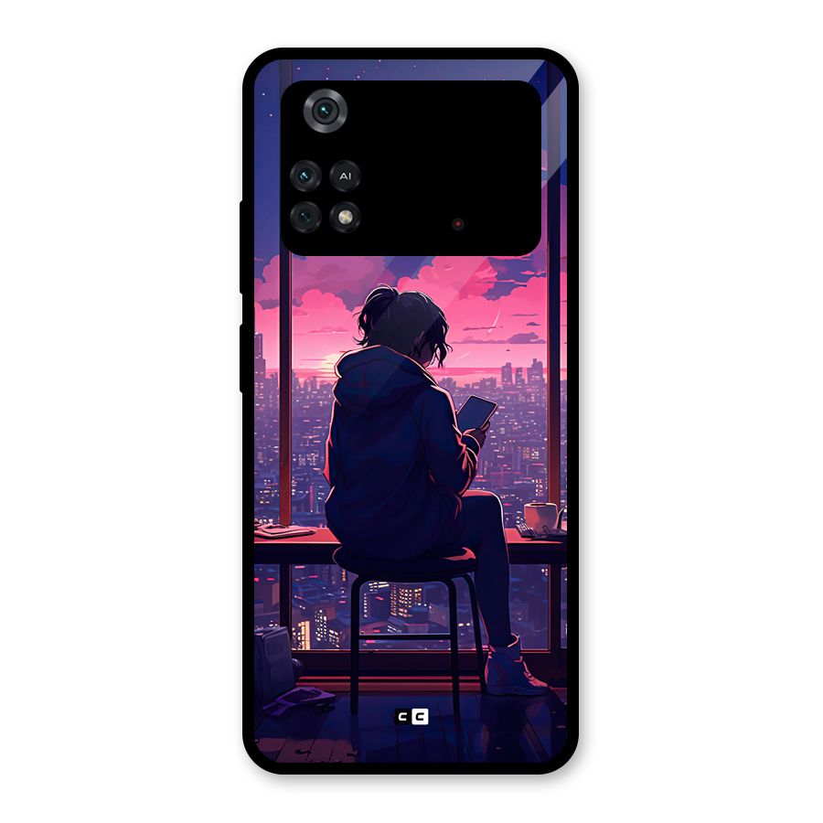 Alone Anime Glass Back Case for Poco M4 Pro 4G