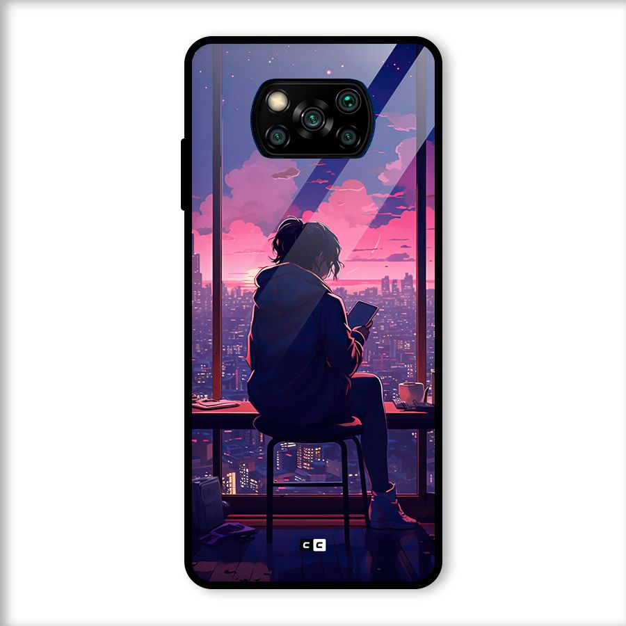 Alone Anime Glass Back Case for Poco X3