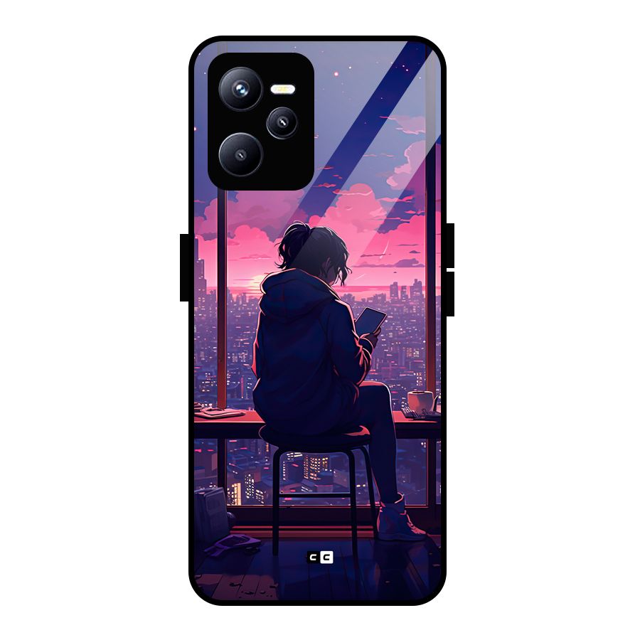 Alone Anime Glass Back Case for Realme C35