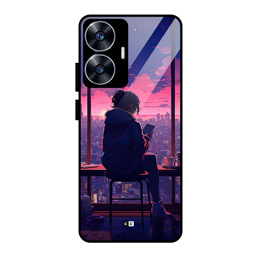 Alone Anime Glass Back Case for Realme Narzo N55