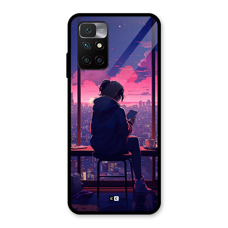 Alone Anime Glass Back Case for Redmi 10 Prime
