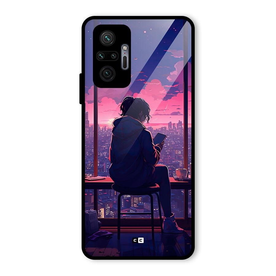 Alone Anime Glass Back Case for Redmi Note 10 Pro