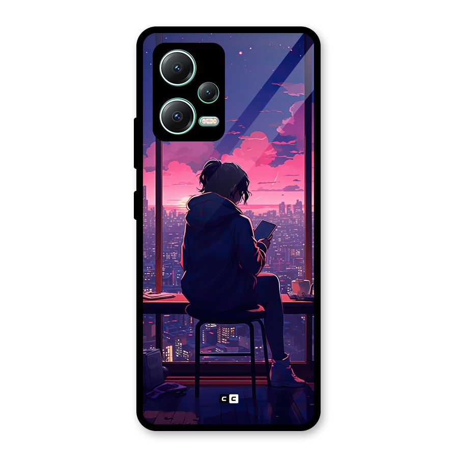 Alone Anime Glass Back Case for Redmi Note 12 5G