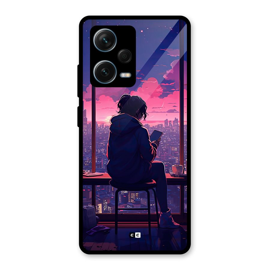 Alone Anime Glass Back Case for Redmi Note 12 Pro Plus 5G