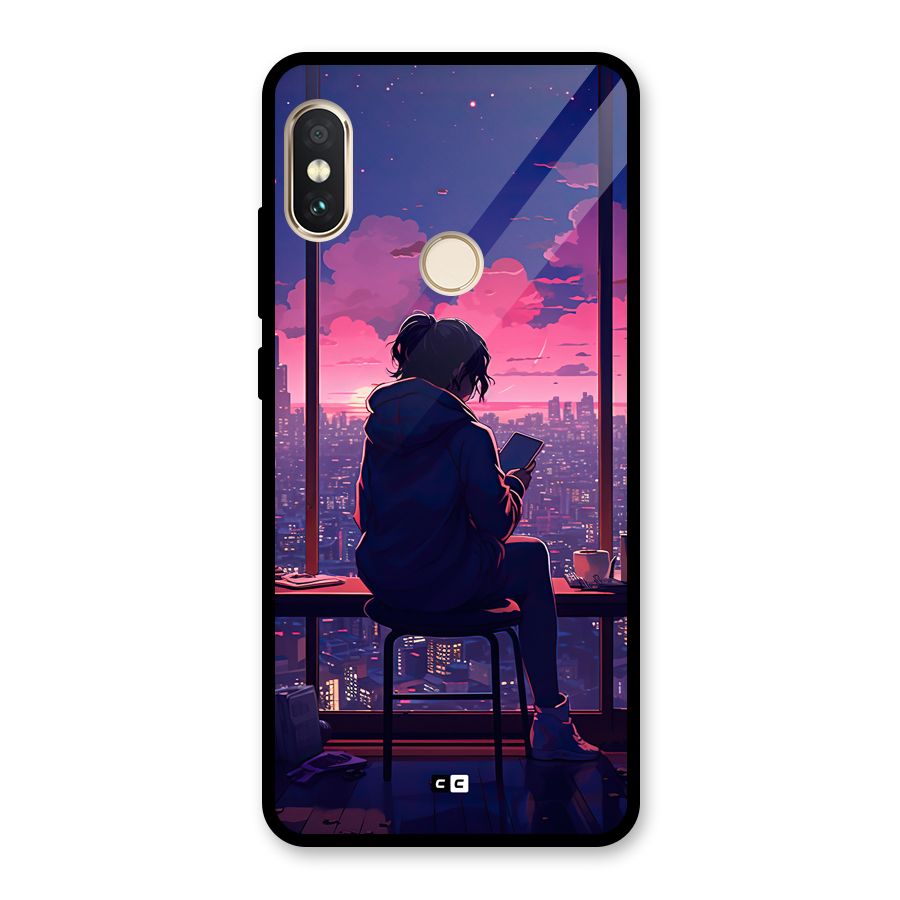 Alone Anime Glass Back Case for Redmi Note 5 Pro