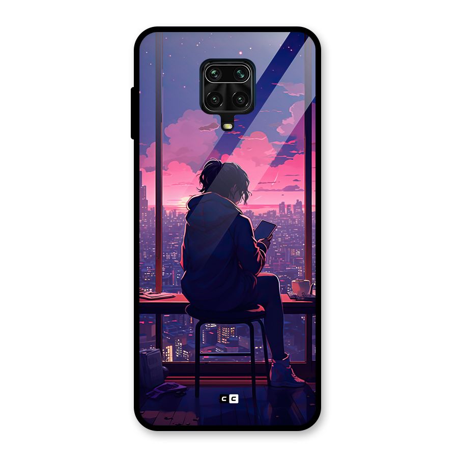 Alone Anime Glass Back Case for Redmi Note 9 Pro Max