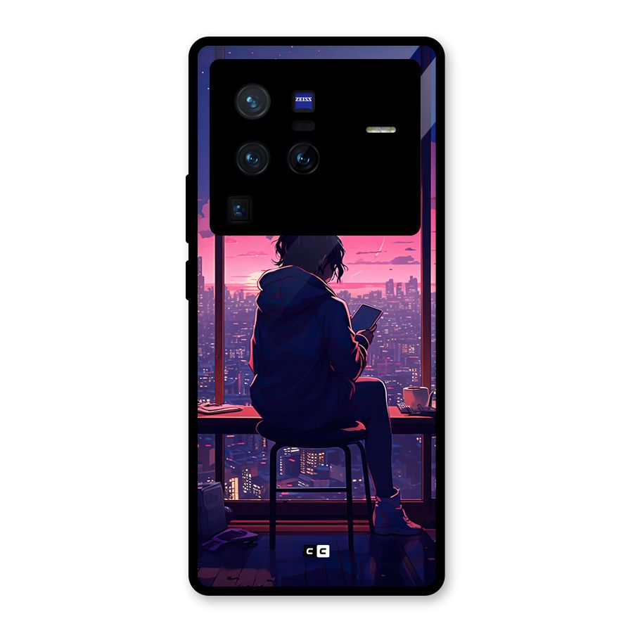 Alone Anime Glass Back Case for Vivo X80 Pro