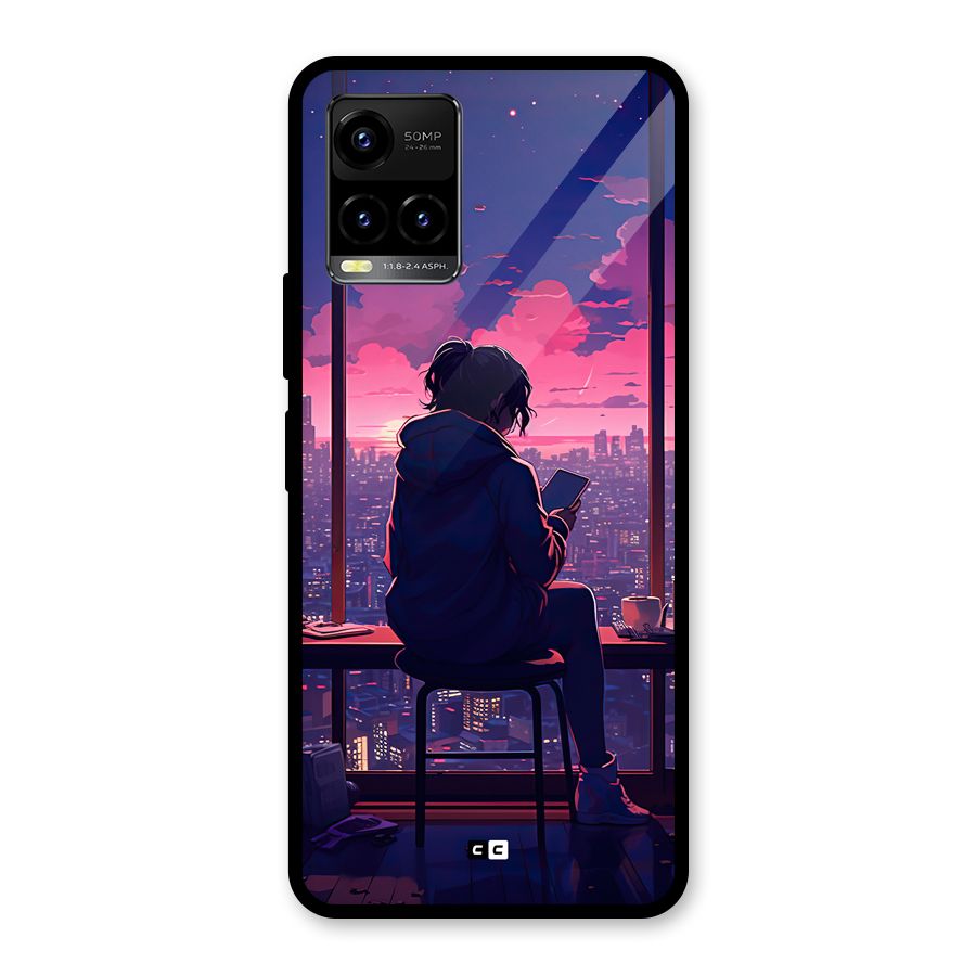 Alone Anime Glass Back Case for Vivo Y33s