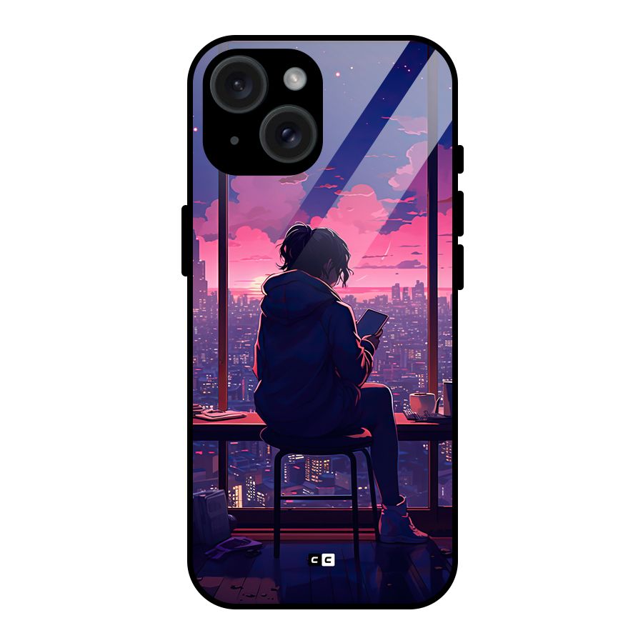 Alone Anime Glass Back Case for iPhone 15