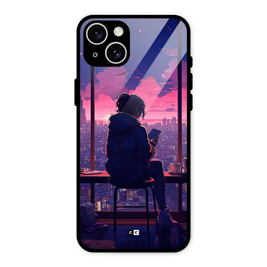 Alone Anime Glass Back Case for iPhone 15 Plus