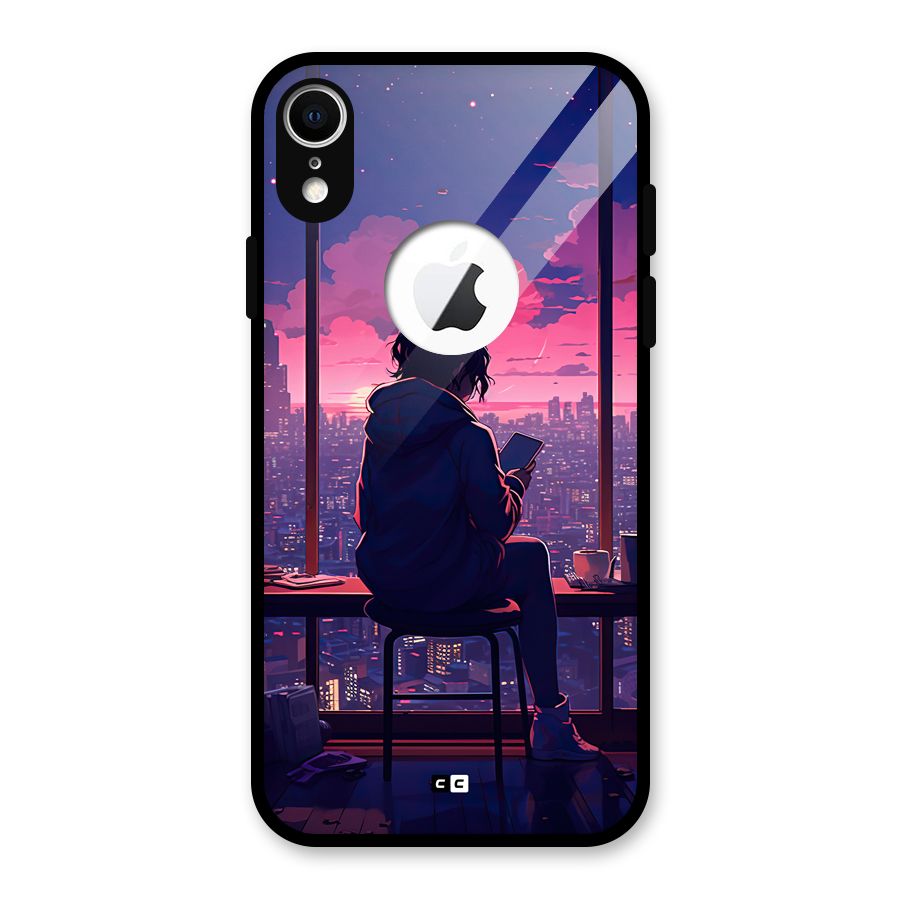 Alone Anime Glass Back Case for iPhone XR Logo Cut