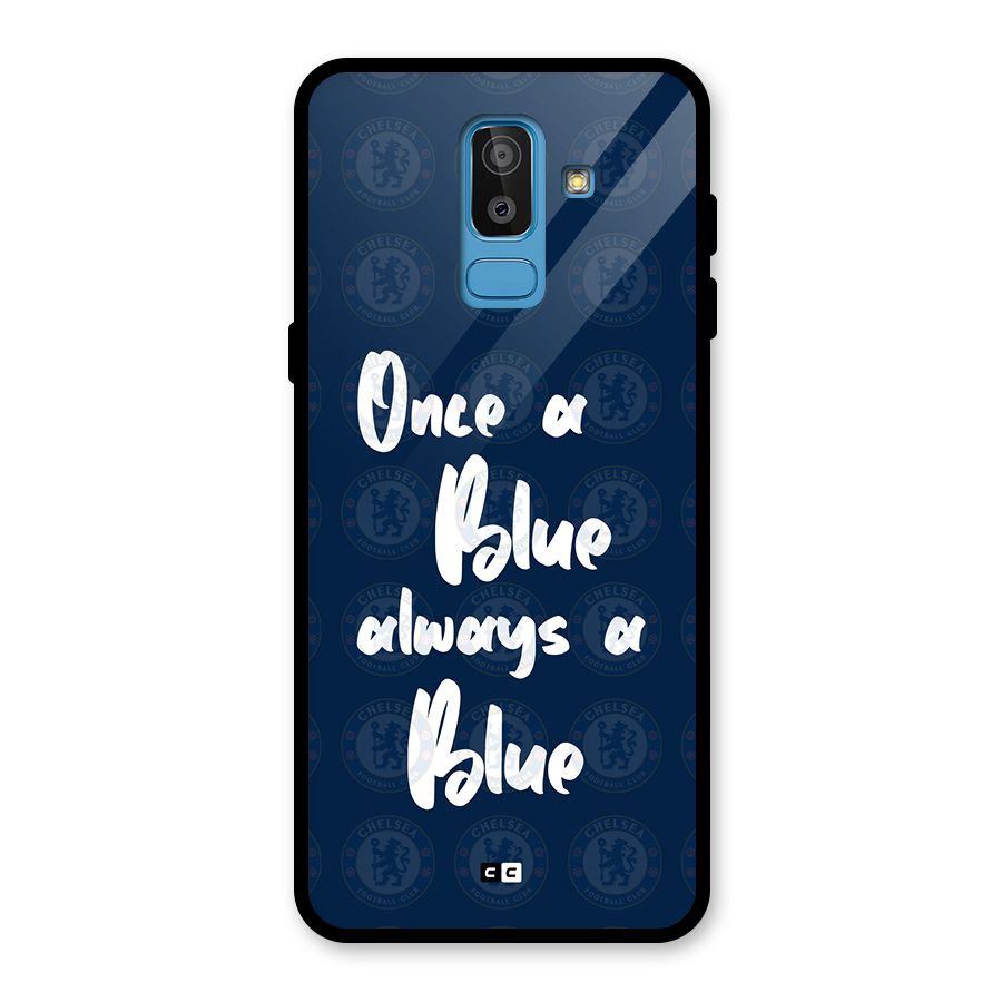 Always A Blue Glass Back Case for Galaxy J8