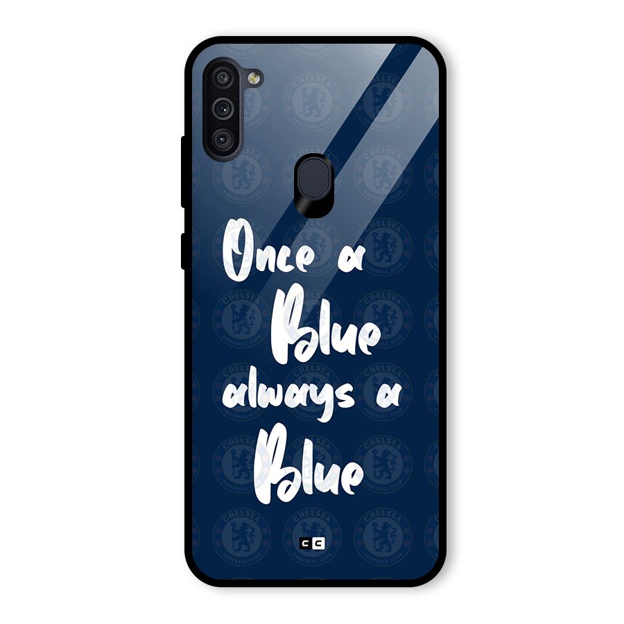 Always A Blue Glass Back Case for Galaxy M11