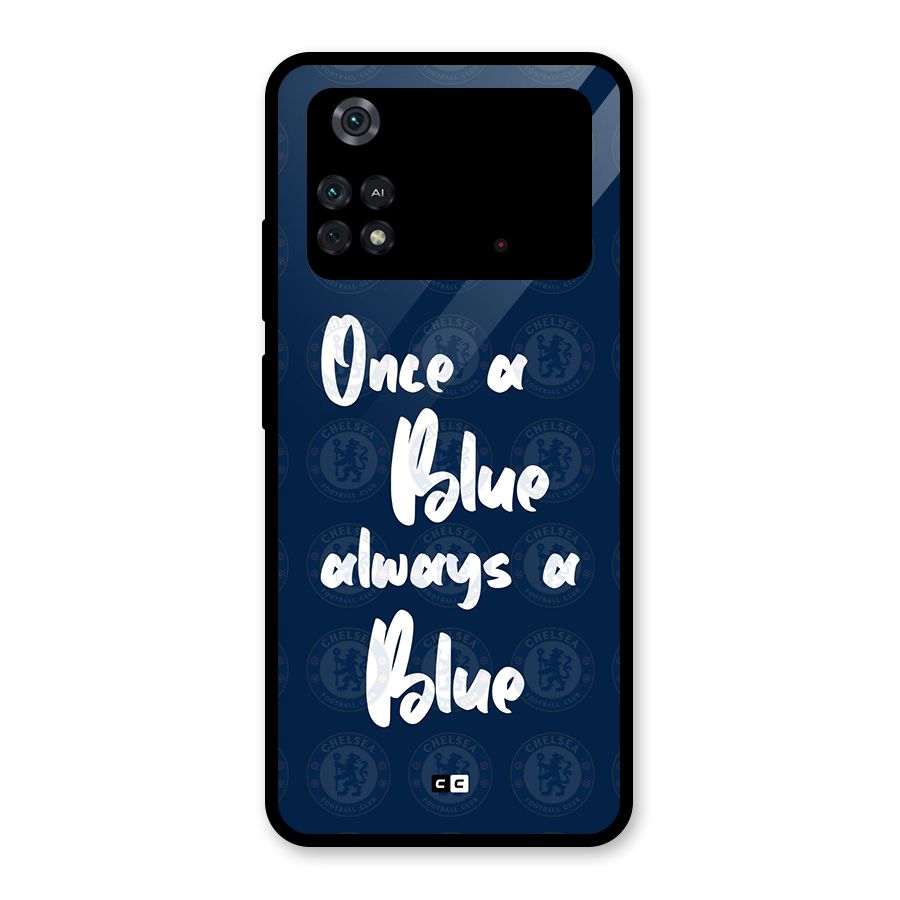 Always A Blue Glass Back Case for Poco M4 Pro 4G
