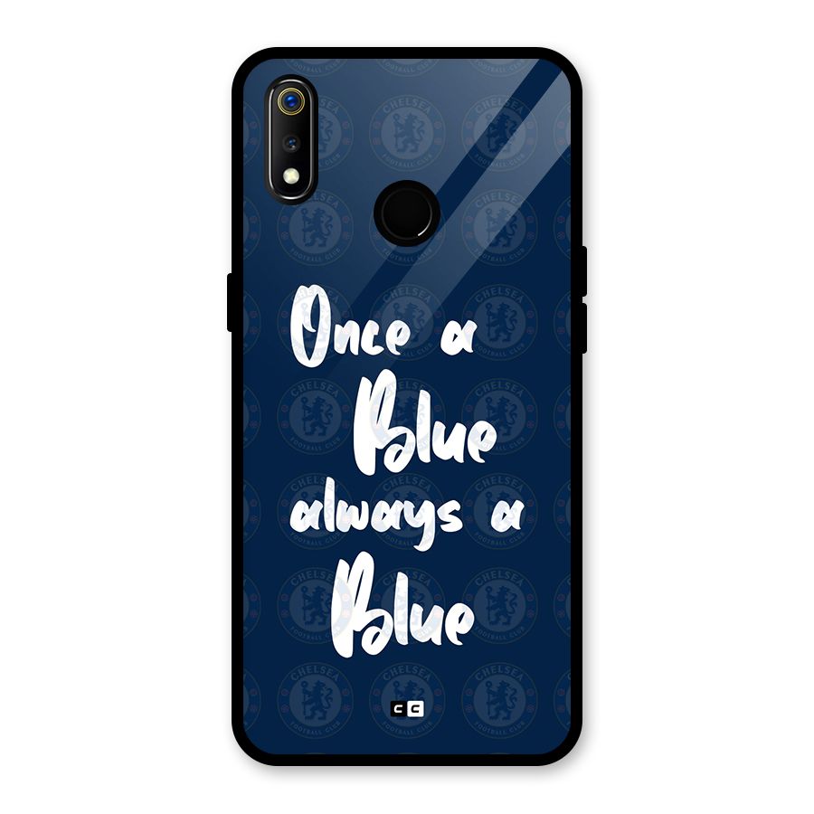 Always A Blue Glass Back Case for Realme 3