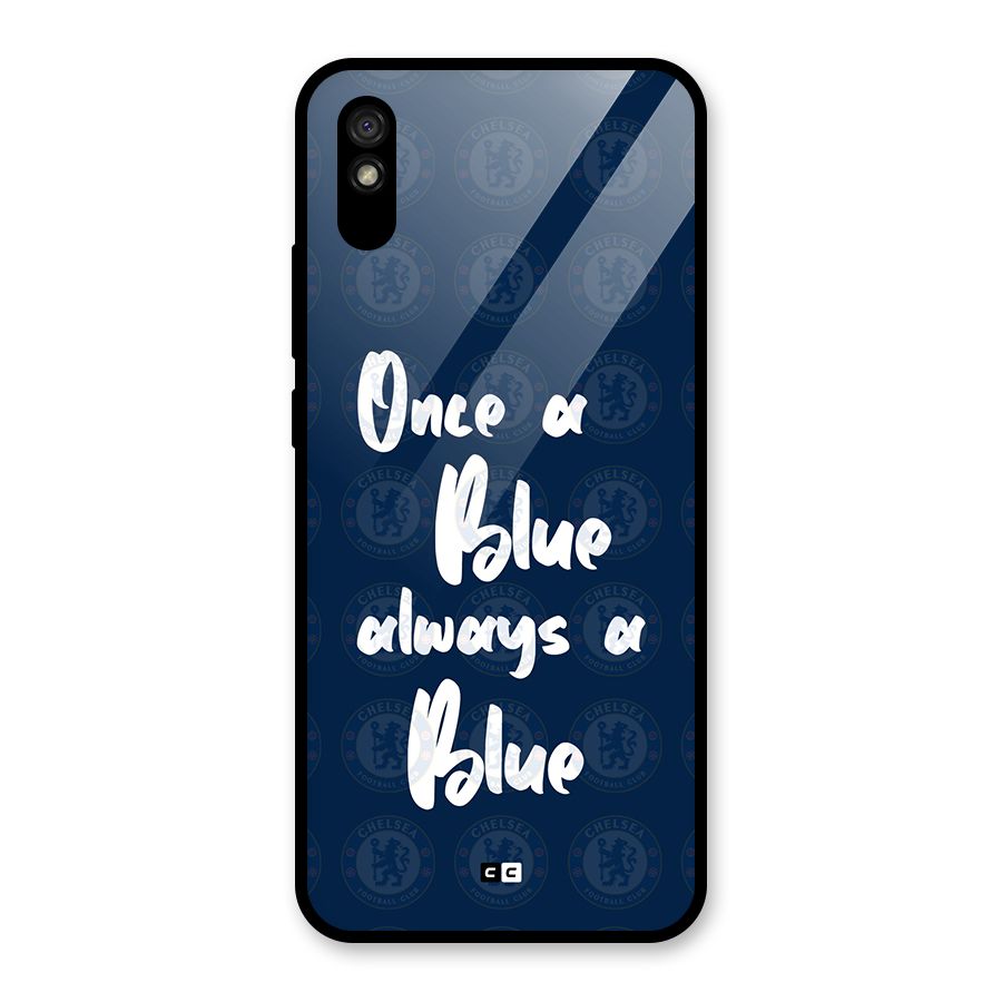 Always A Blue Glass Back Case for Redmi 9A