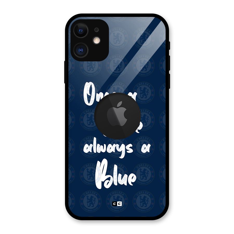 Always A Blue Glass Back Case for iPhone 11 Logo Cut