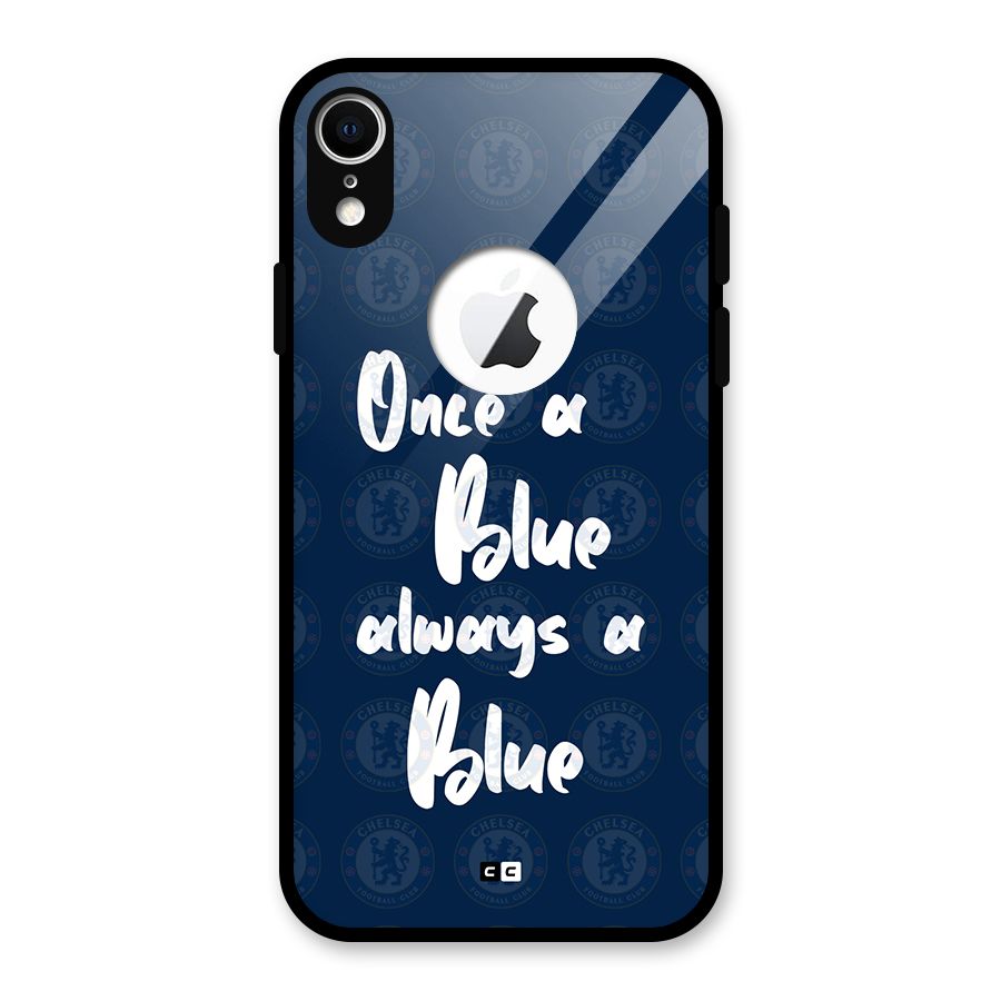 Always A Blue Glass Back Case for iPhone XR Logo Cut