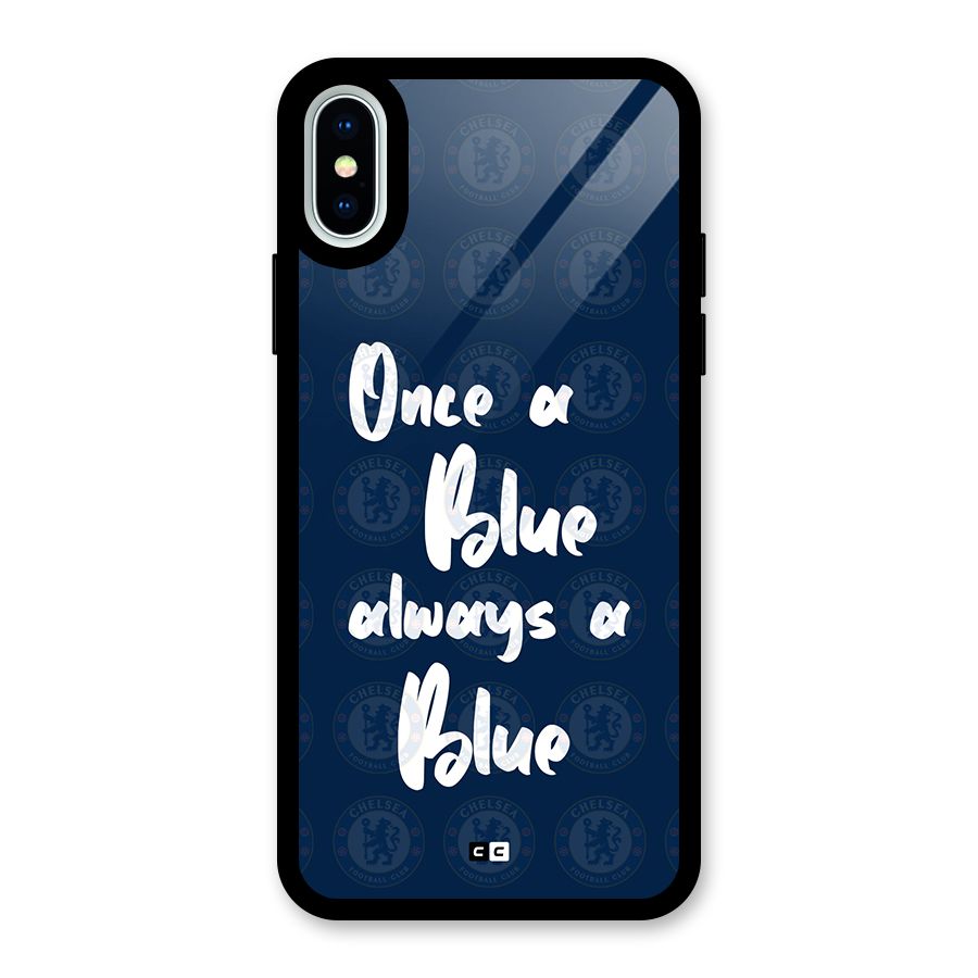 Always A Blue Glass Back Case for iPhone XS