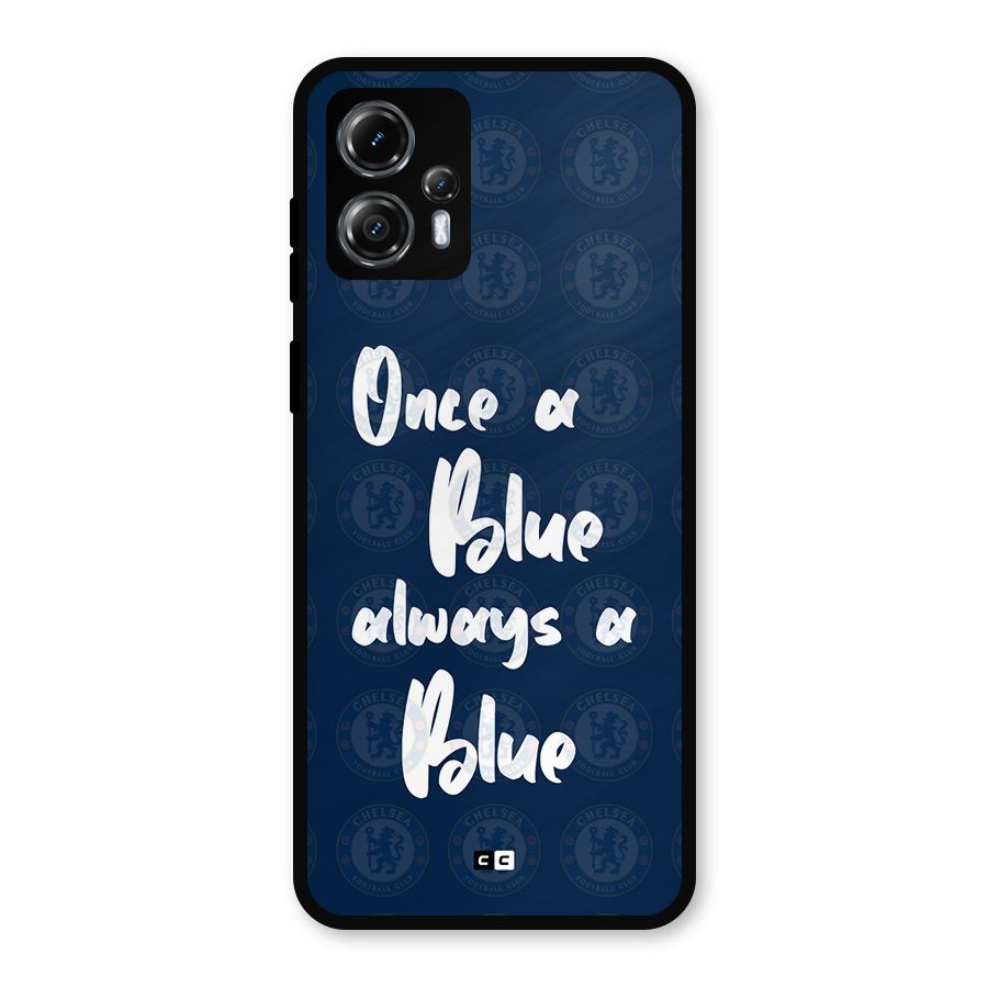 Always A Blue Metal Back Case for Moto G13