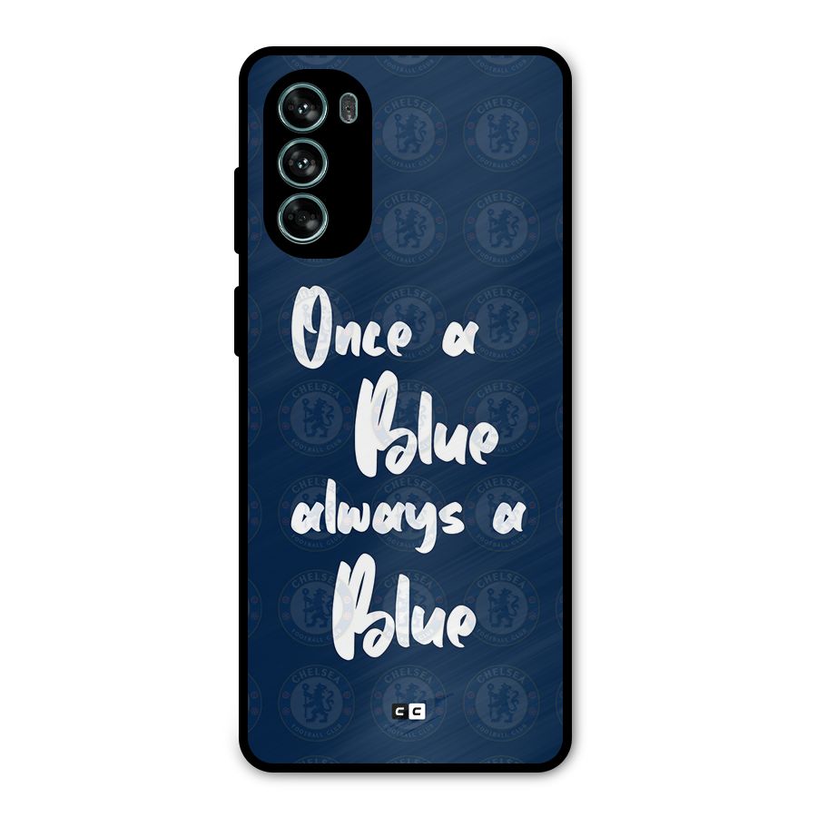 Always A Blue Metal Back Case for Moto G62