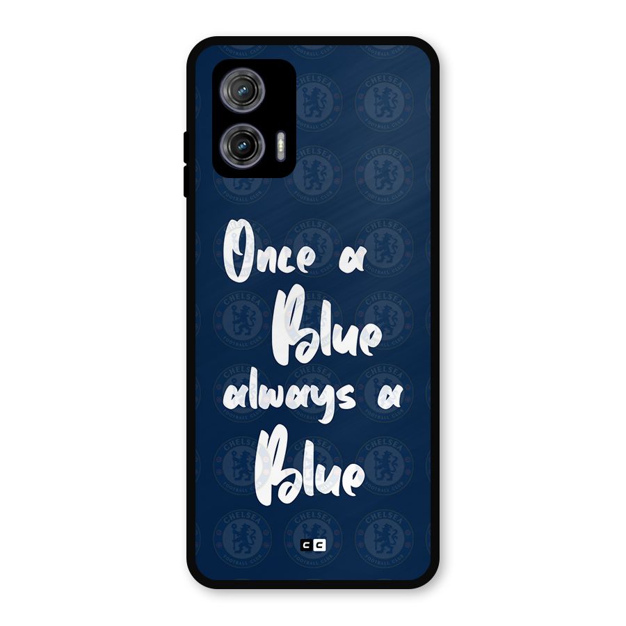 Always A Blue Metal Back Case for Moto G73
