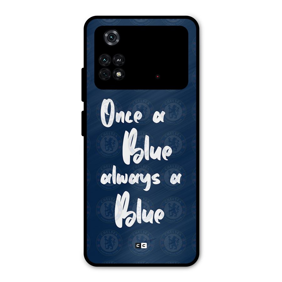 Always A Blue Metal Back Case for Poco M4 Pro 4G