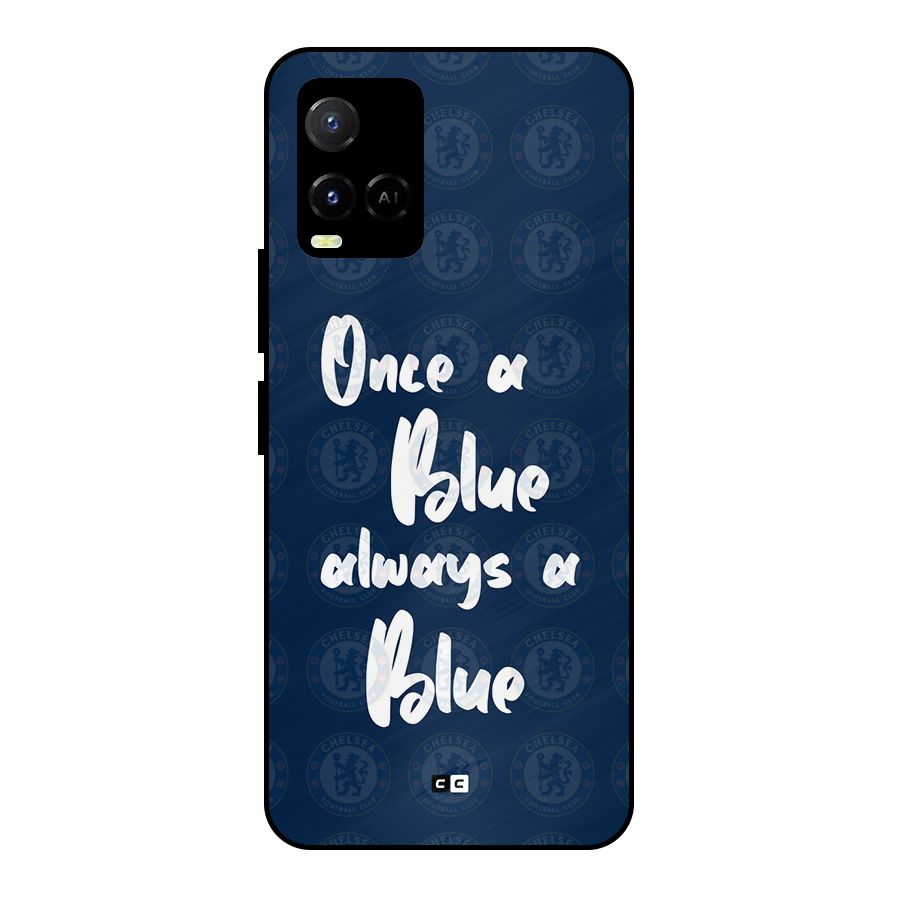 Always A Blue Metal Back Case for Vivo Y21G