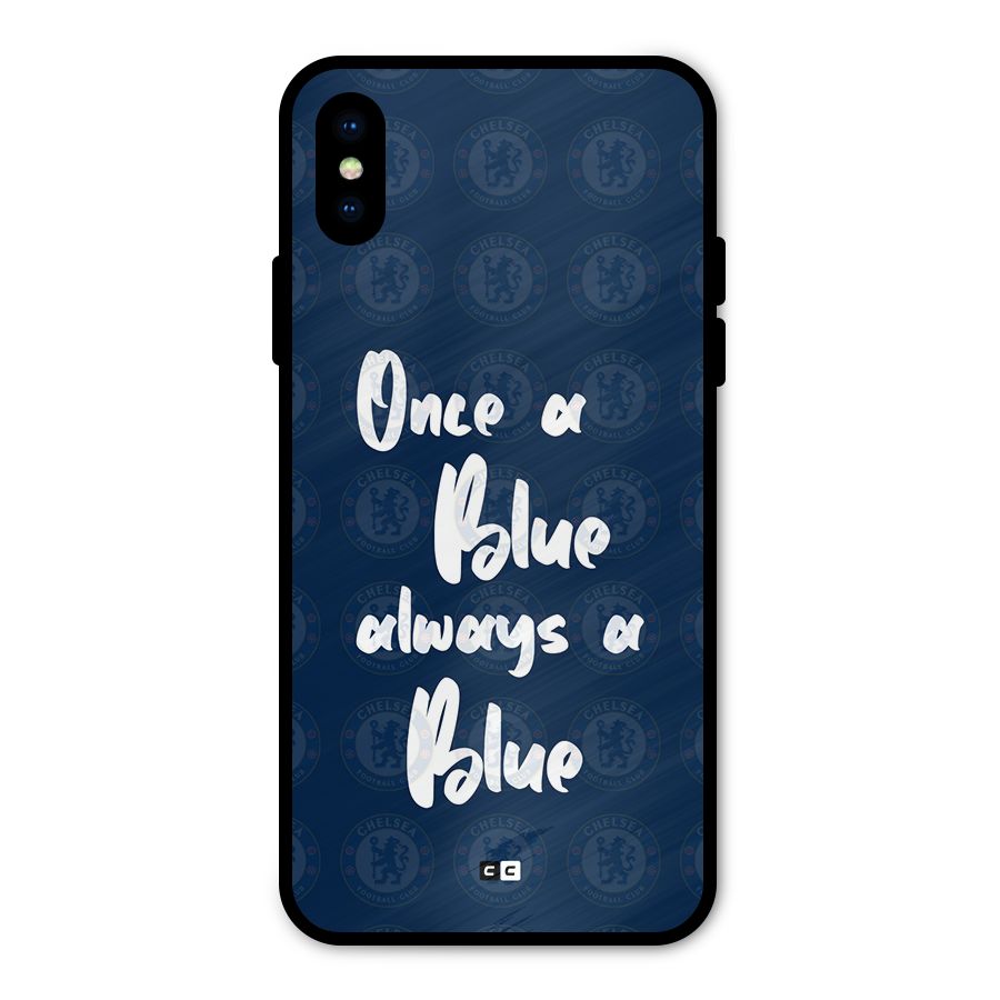 Always A Blue Metal Back Case for iPhone X