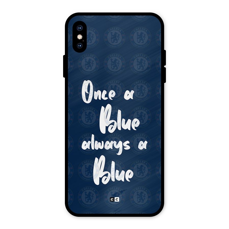 Always A Blue Metal Back Case for iPhone XS Max