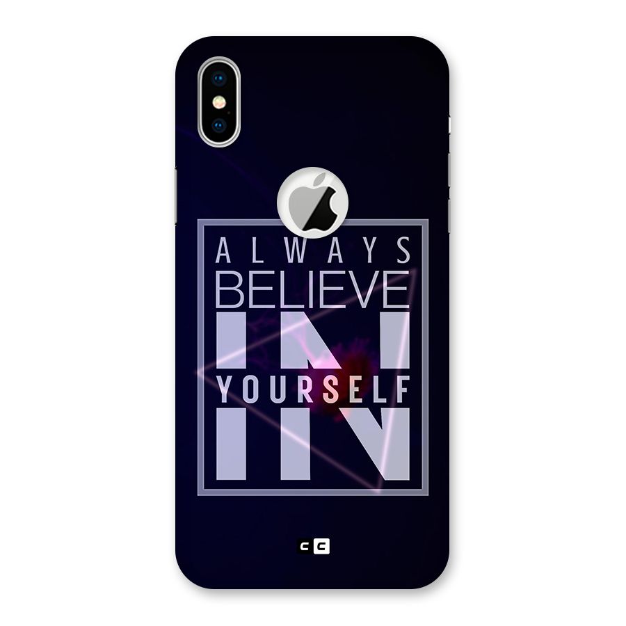 Always Believe in Yourself Back Case for iPhone X Logo Cut