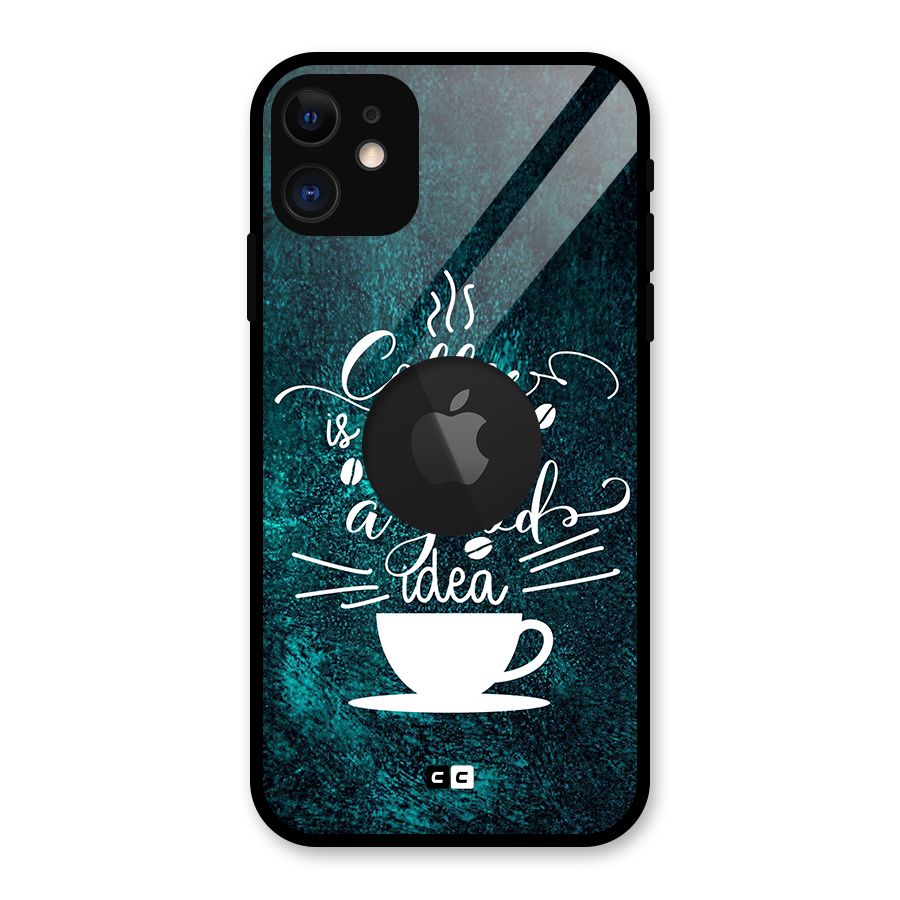 Always Coffee Glass Back Case for iPhone 11 Logo Cut