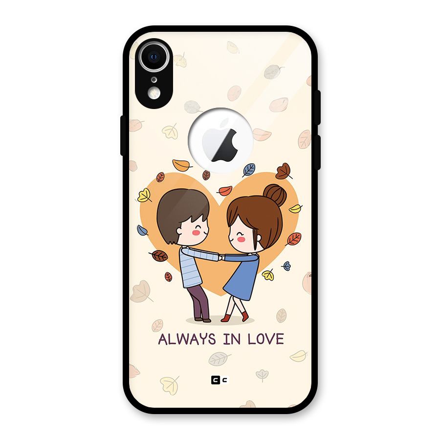 Always In Love Glass Back Case for iPhone XR Logo Cut