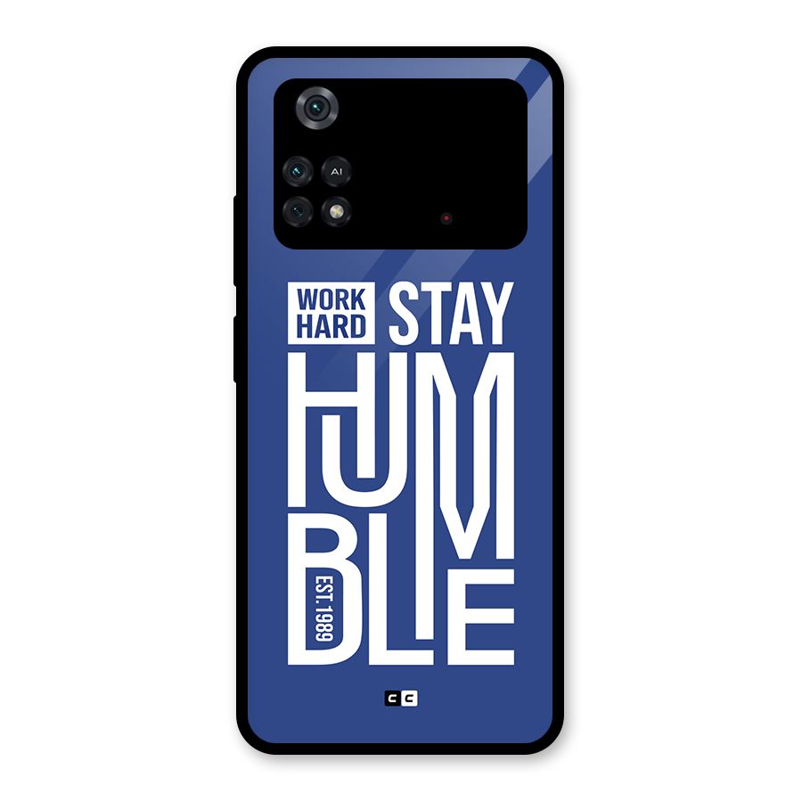 Always Stay Humble Glass Back Case for Poco M4 Pro 4G