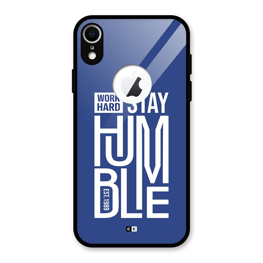 Always Stay Humble Glass Back Case for iPhone XR Logo Cut