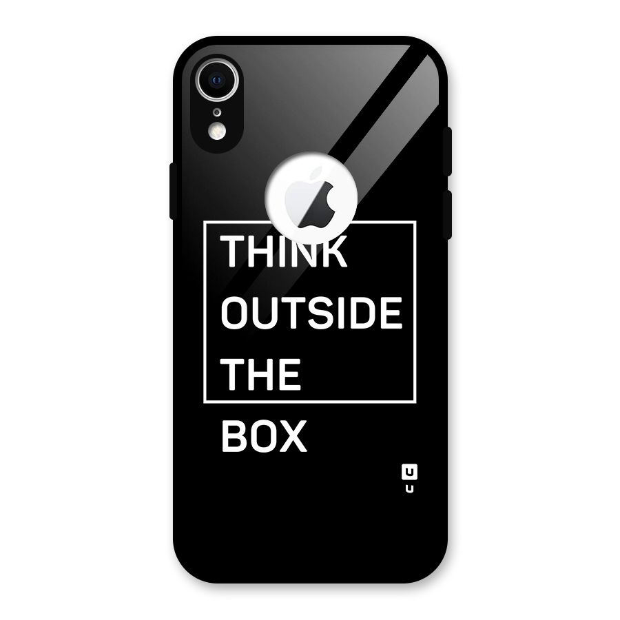 Always Think Outside Glass Back Case for iPhone XR Logo Cut