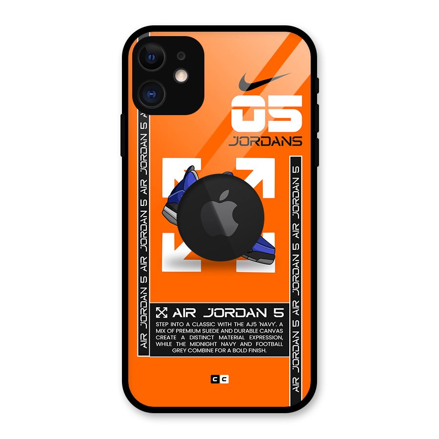 Amazing Air Shoes Glass Back Case for iPhone 11 Logo Cut