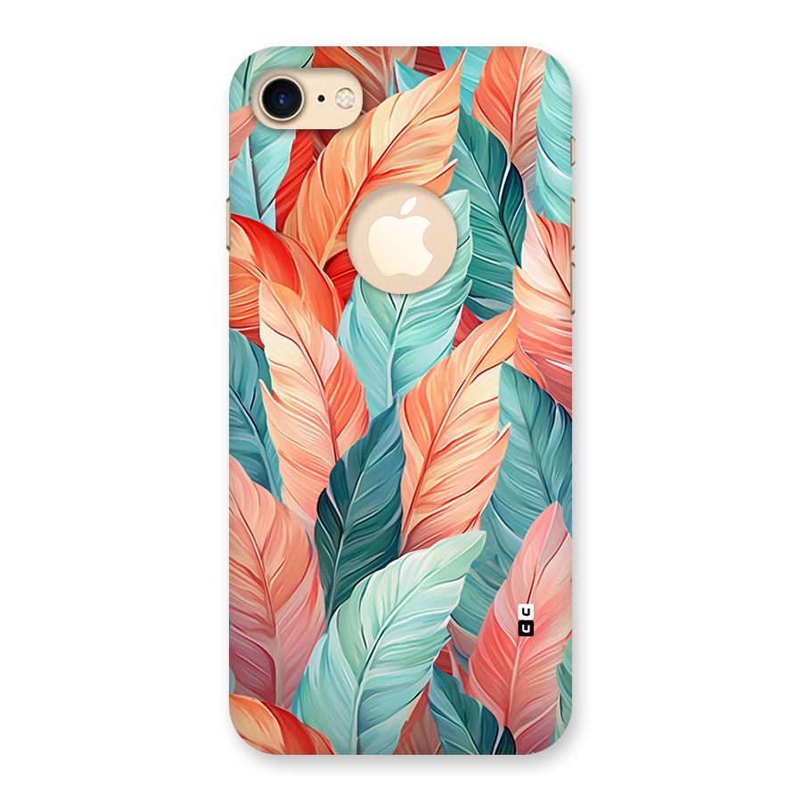 Amazing Colorful Leaves Back Case for iPhone 8 Logo Cut