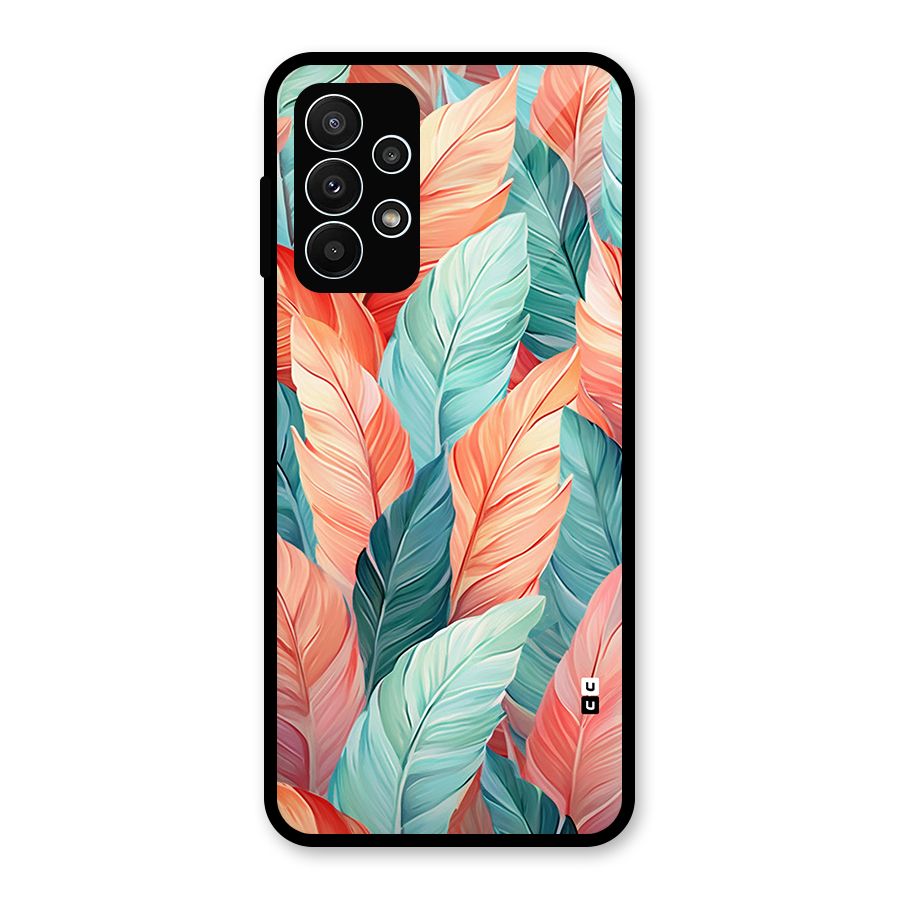 Amazing Colorful Leaves Glass Back Case for Galaxy A23