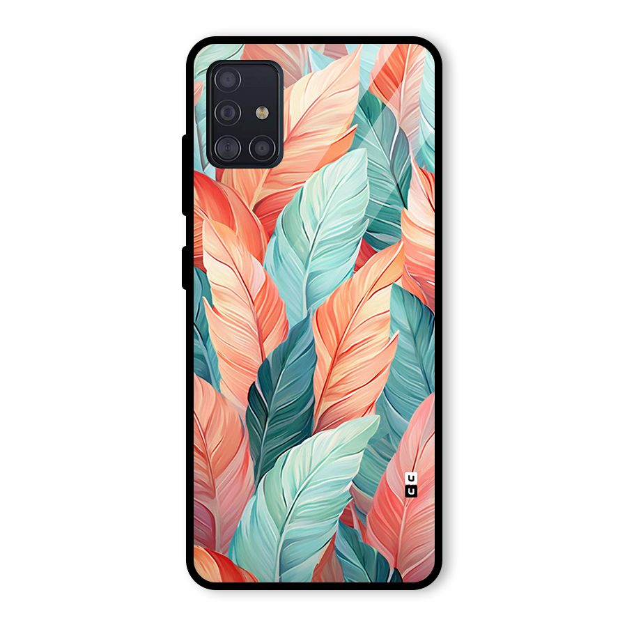 Amazing Colorful Leaves Glass Back Case for Galaxy A51