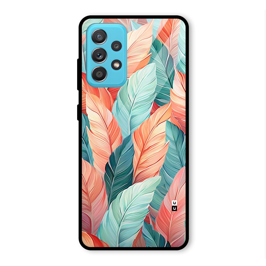 Amazing Colorful Leaves Glass Back Case for Galaxy A52s 5G