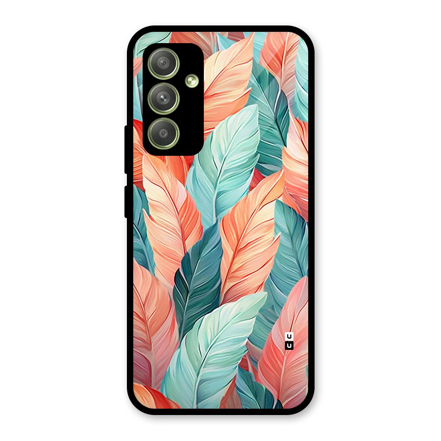 Amazing Colorful Leaves Glass Back Case for Galaxy A54