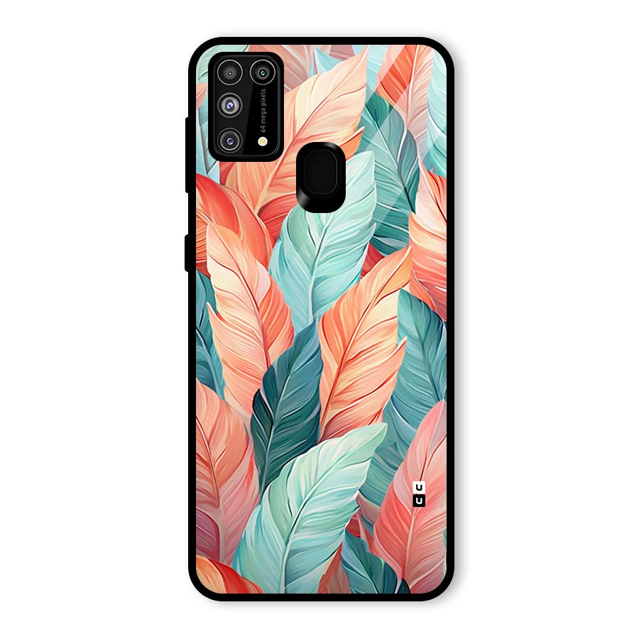Amazing Colorful Leaves Glass Back Case for Galaxy F41